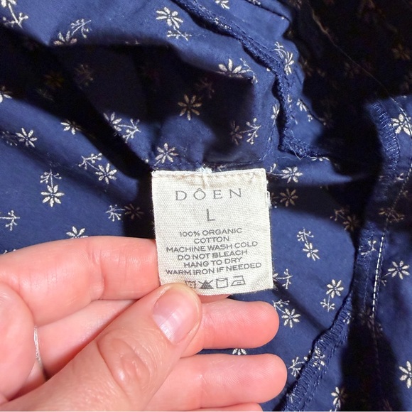 Doen Beatrice Navy and White Floral Mini Dress Cotton Poplin - Picture 8 of 14